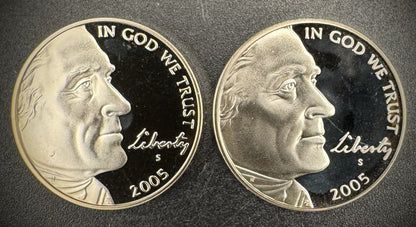 2005-S Jefferson Nickel GEM PROOF DEEP ULTRA CAMEO Westward Journey 2 Coin Set0