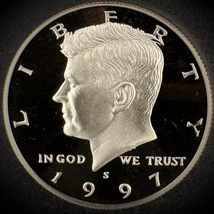 1997-S GEM PROOF Kennedy Half Dollar Clad 50C DEEP ULTRA CAMEO0