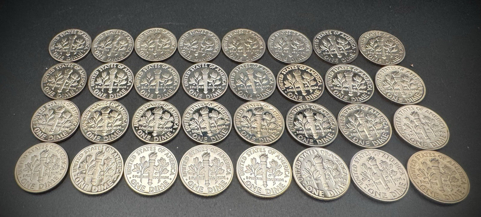1968-1999 S Roosevelt Dime GEM PROOF Clad 32 Coin 20th Century Collection Set2
