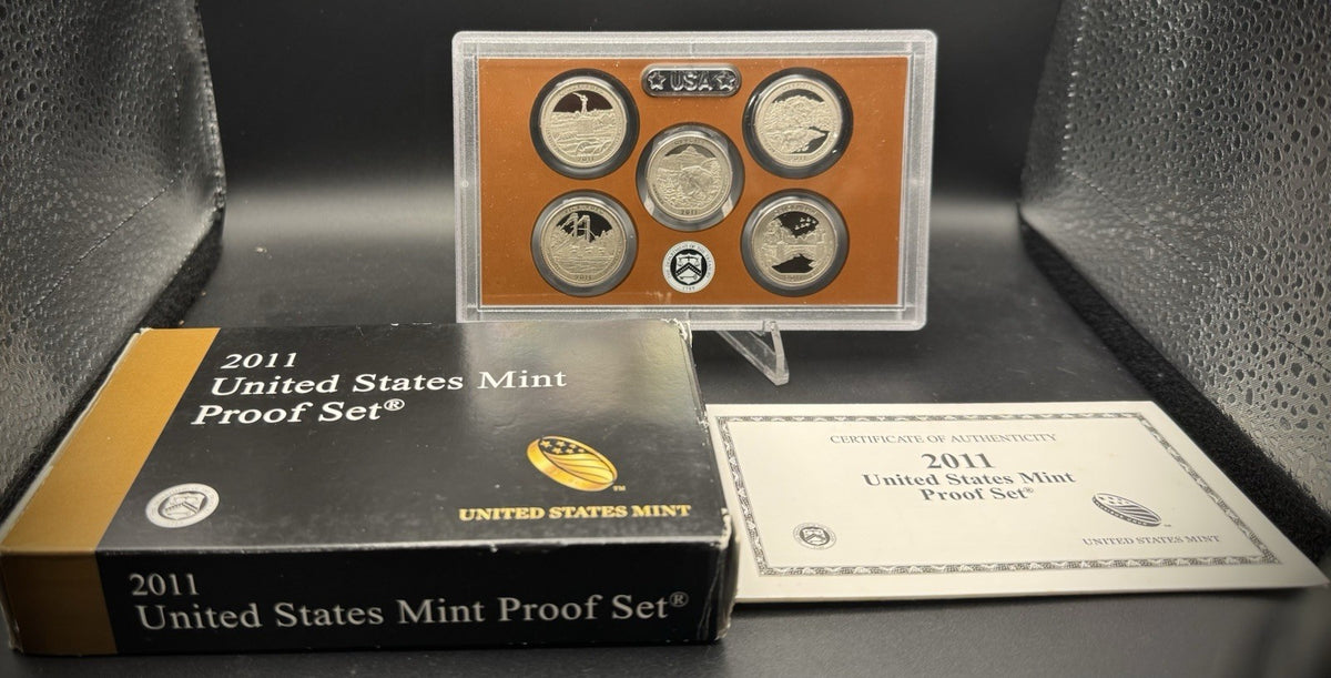 2011-S ATB Quarter GEM PROOF Clad 5 Coin Set w 2011 US Mint Box and COA6