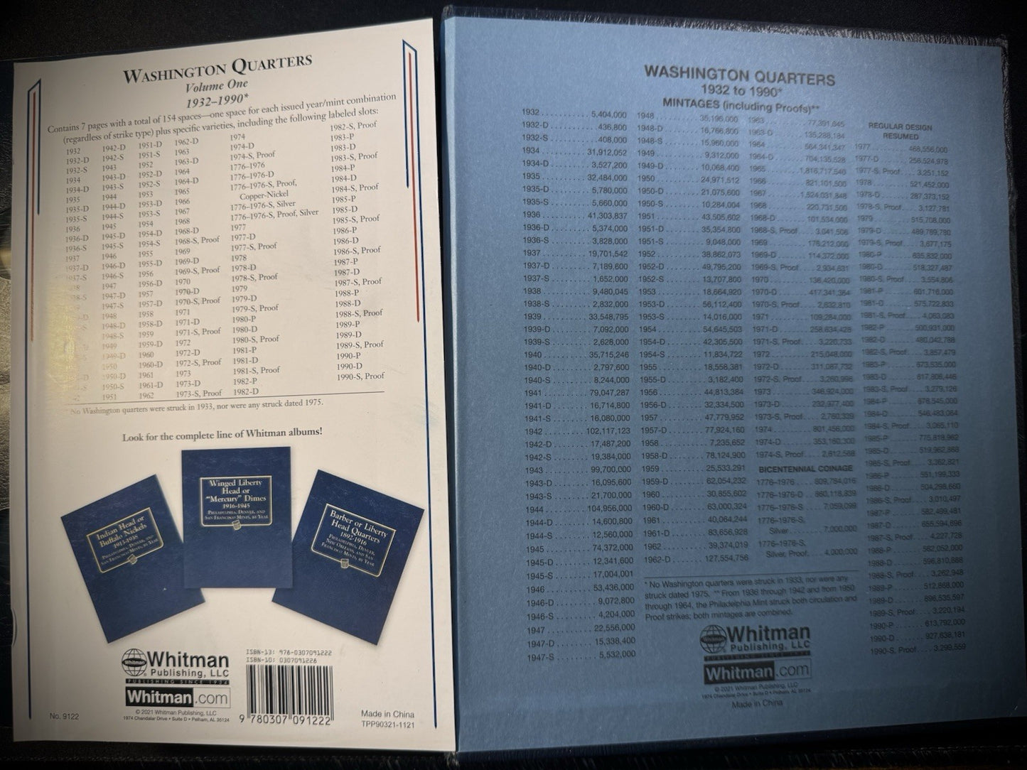 Washington Quarters 1932-1990 Whitman 9122 Gently Used Coin Album Book12