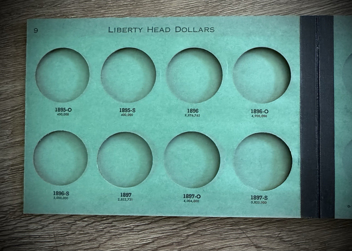 Never Used Vintage Meghrig Morgan Dollars 1878-1921 G-16 G-17 G-18 Albums Empty15