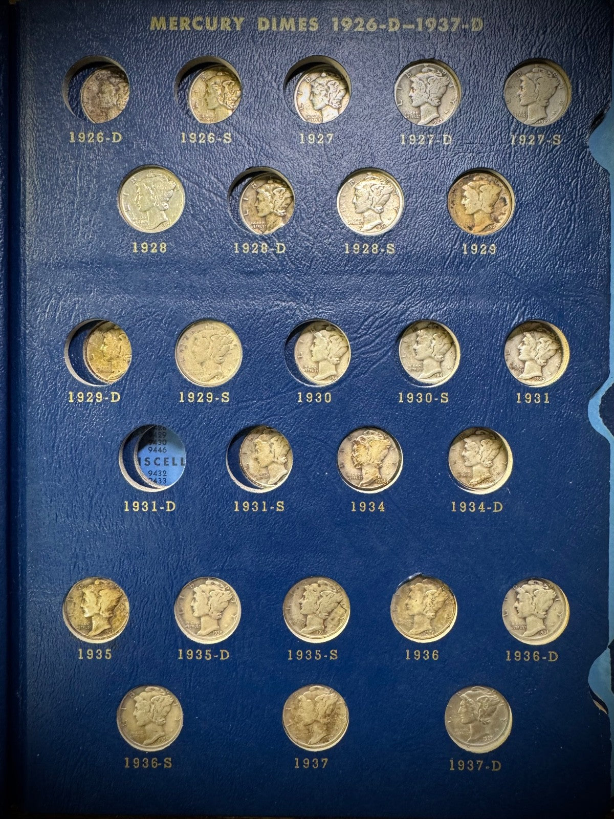 1916-1945 Mercury Silver Dime Partial Set In Whitman Deluxe Album 55 Coins3