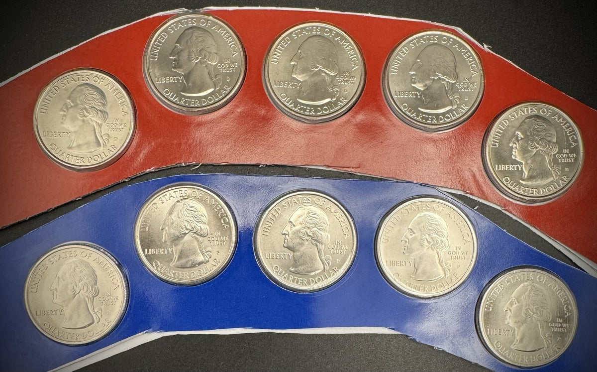 2010 P D Satin Finish State Quarter 10 Coins From US Mint Uncirculated Coin Set0