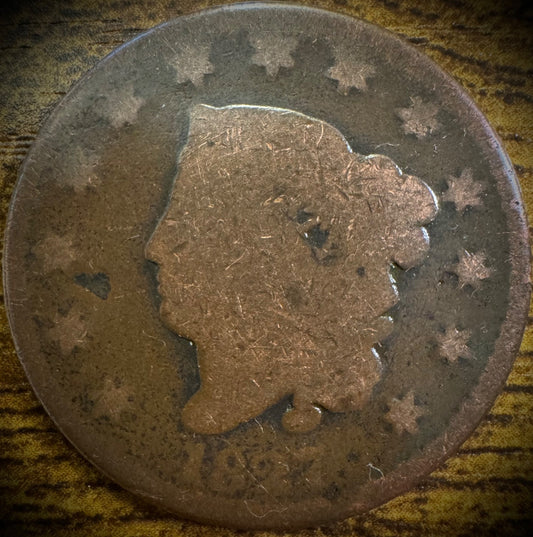 1827 Large Cent Coronet Head Matron Style #10