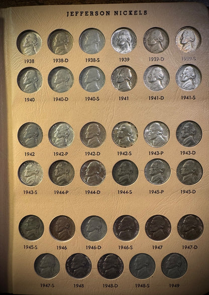 1938-1990 Jefferson Nickel High Grade COMPLETE SET w PROOFS In DANSCO 161 Coins1