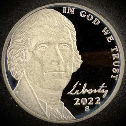 2022-S Jefferson Nickel GEM PROOF DEEP ULTRA CAMEO Coin0