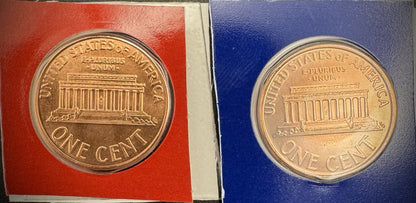 2008 Satin Finish Lincoln Memorial Cent P D Uncirculated 2 Coin Set From US Mint1