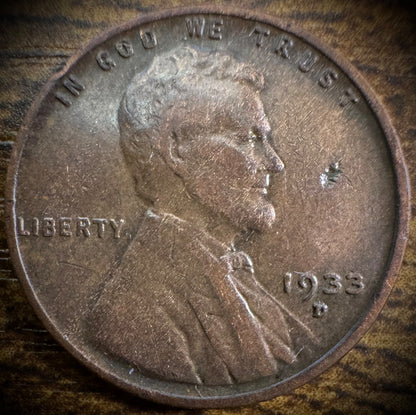 1933-D Lincoln Wheat Cent Penny XF BETTER DATE #40