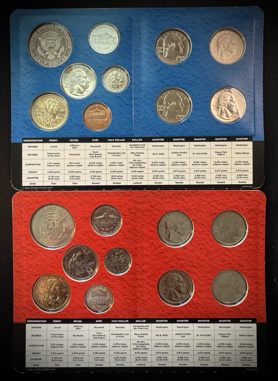 2025 US Mint Uncirculated 20 Coin Set P & D Philadelphia & Denver 10 Coins Each1