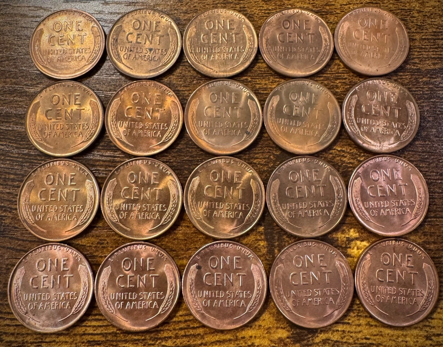 1936 Lincoln Wheat Cent Brilliant Uncirculated And Uncirculated Lot Of 20 Coins5