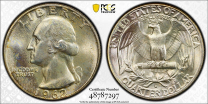1962 D Silver Washington Quarter PCGS MS66 TRUE VIEW0