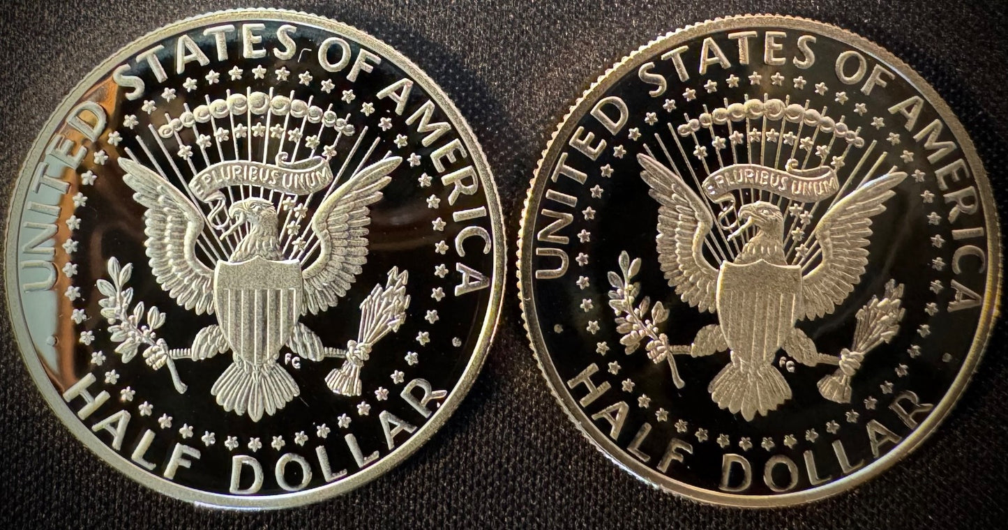 2016-S Kennedy Half Dollar GEM PROOF .900 90% Silver & Clad 2 Coin Lot Set3