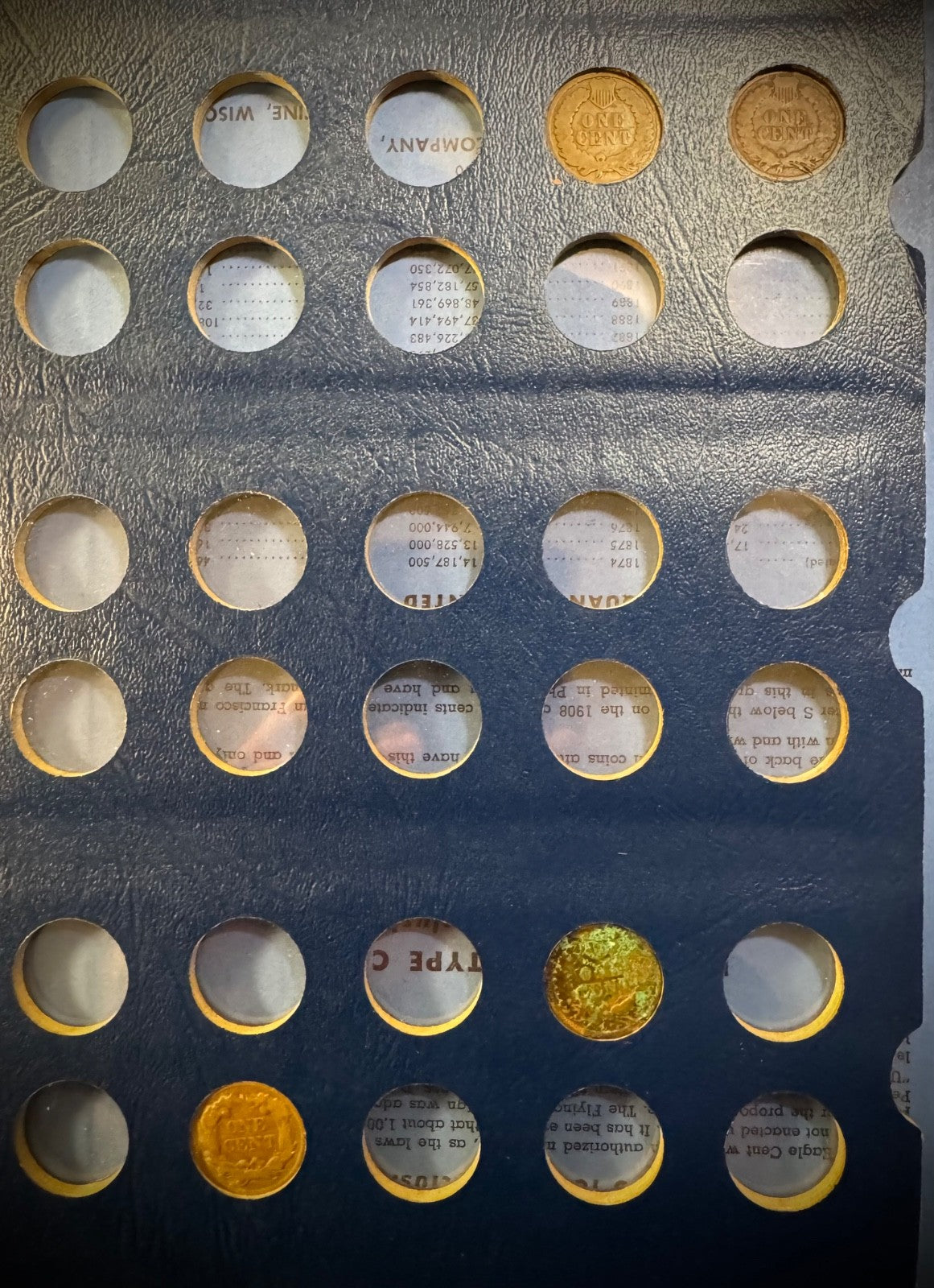 1856-1909 Flying Eagle Indian Head Cent 30 Coins Starter Set Whitman Deluxe Book3