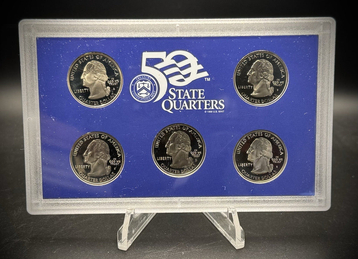 2005-S State Quarter GEM PROOF Clad 5 Coin Set w 2005 US Mint Box and COA2