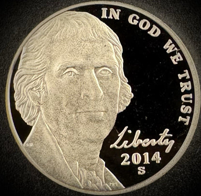 2014-S Jefferson Nickel GEM PROOF DEEP ULTRA CAMEO Coin0