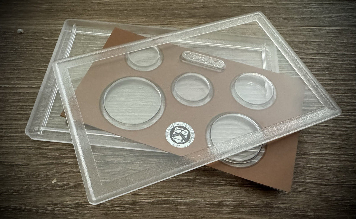 Brown Empty Plastic Case Holds 5 Coins Lot of 10 From US MINT Proof Sets3