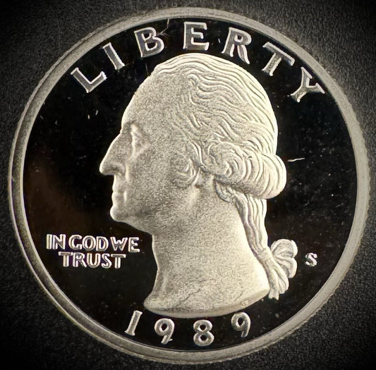 1989-S Washington Quarter PROOF Clad DEEP ULTRA CAMEO Coin0
