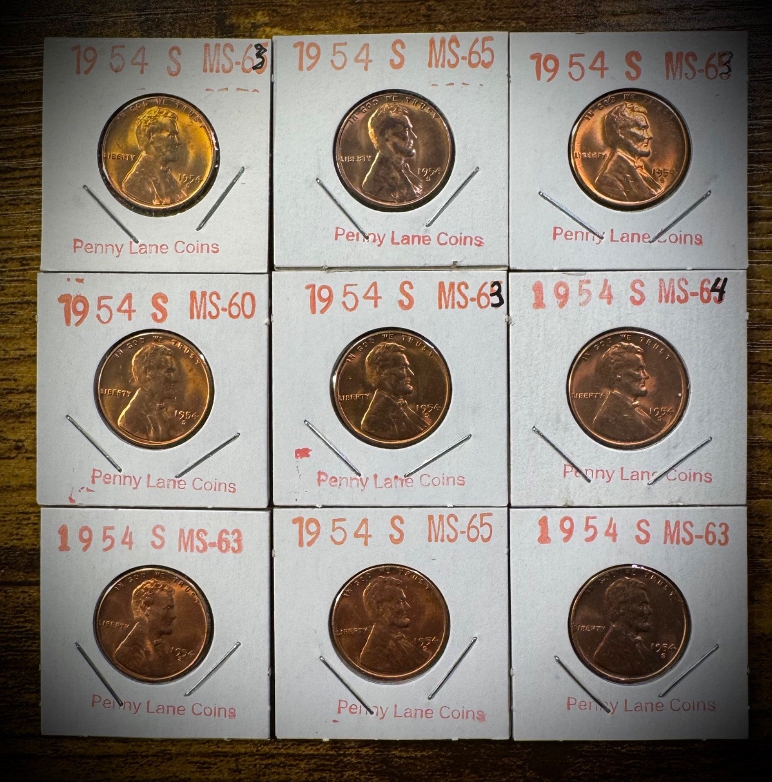 Lincoln Wheat Cent 1945-S 1950-S 1951-D 1953-D 1954-D&S 41 Coin Overstock Lot11