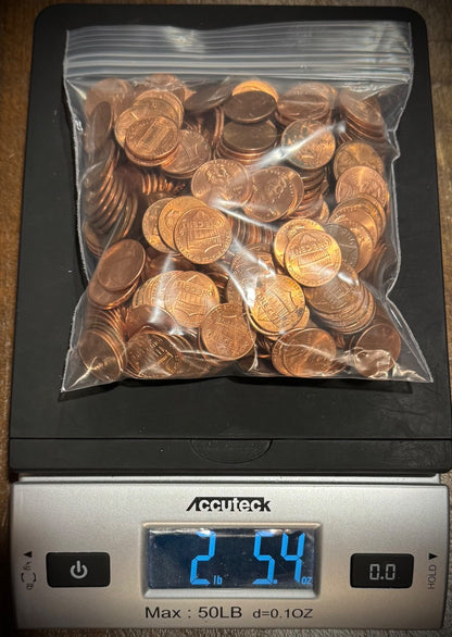 2.5 Lb Mixed Bag 2010-2025 Lincoln Shield Cents Mostly D Mints From Circulation0