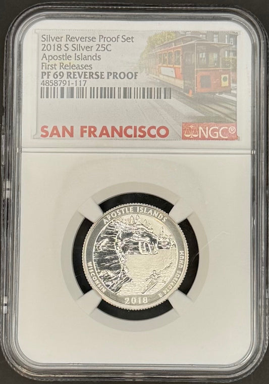 2018-S Silver Washington Quarter Apostle Island NP Reverse Proof PF69 NGC0