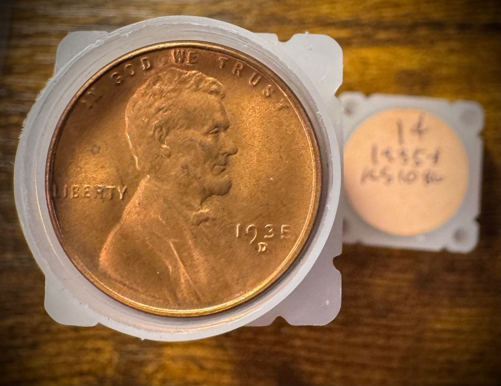 1935-D Lincoln Wheat Cent Mostly Red Uncirculated Roll Of 49 Coins8