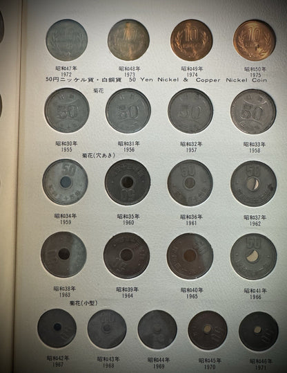 Japan Current Coins Holder COMPLETE Collection of 113 Japanese Coins Red Album8