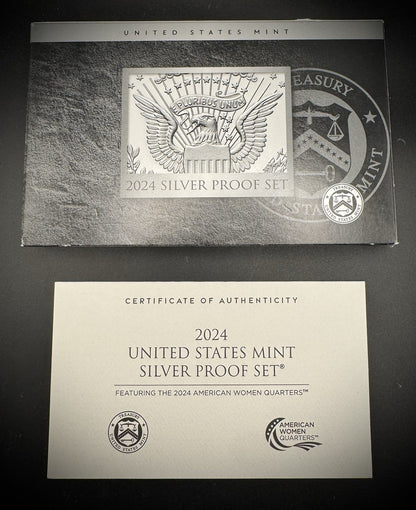 2024-S .999 SILVER American Women PROOF Quarter Set w 2024 US MINT Box & COA3