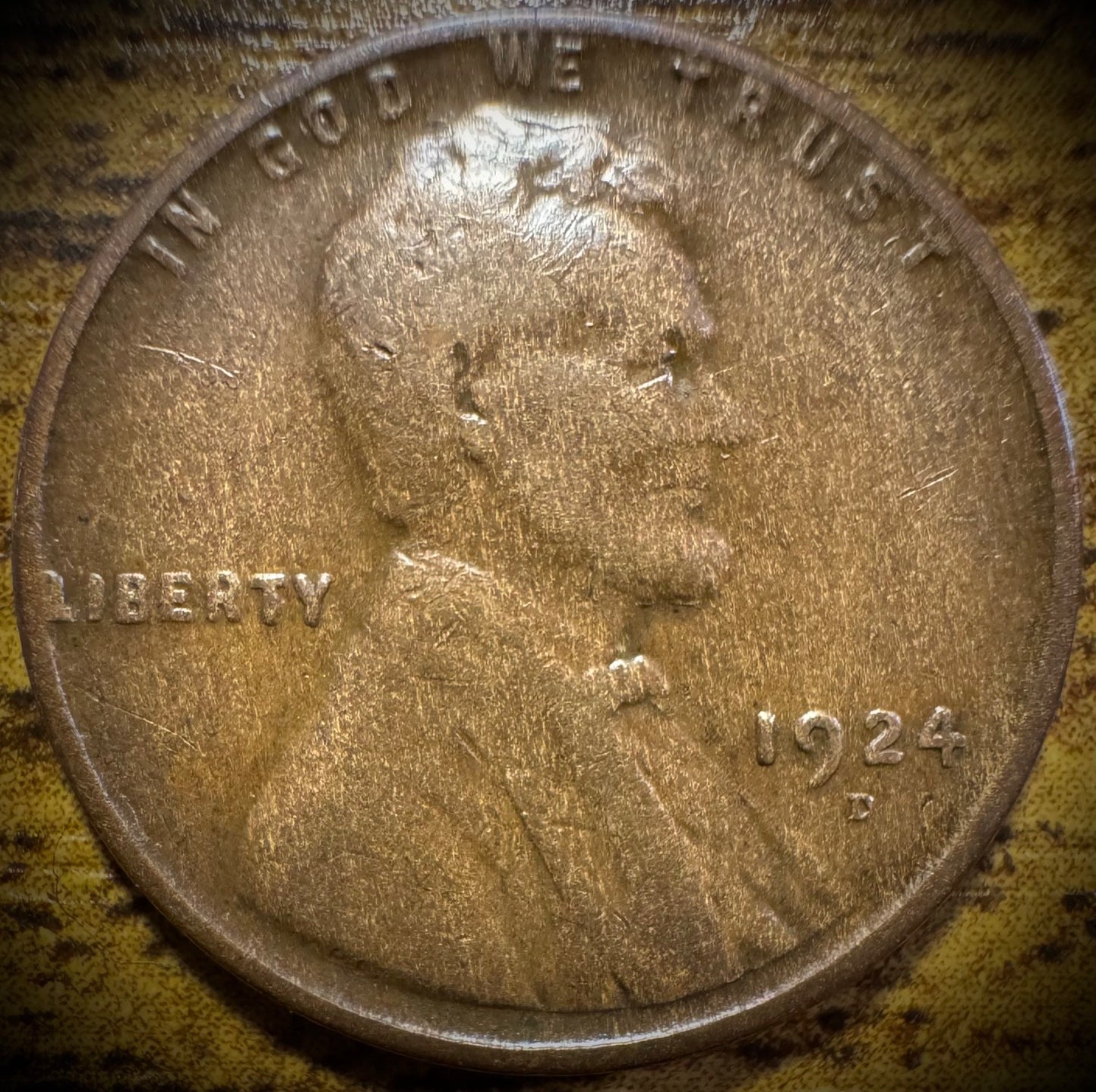 1924-D Lincoln Wheat Cent TOUGH GENUINE SEMI-KEY DATE #10