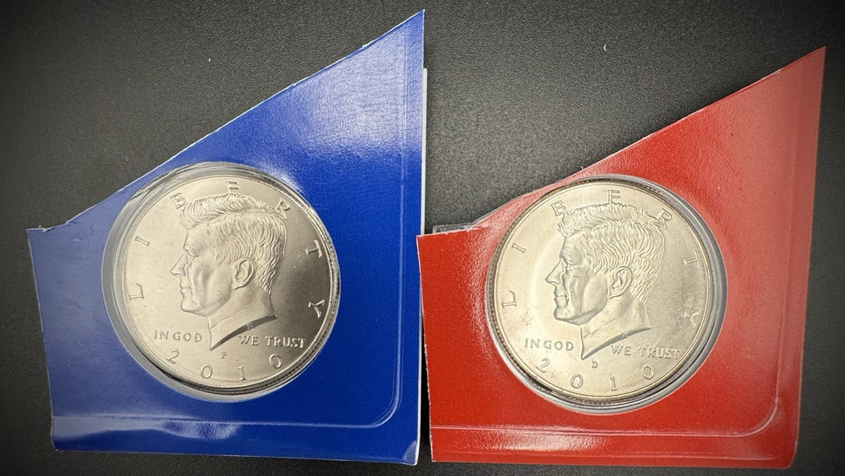 2010 P D Satin Finish Kennedy Half Dollar 2 Coins From US Mint Uncirculated Set0