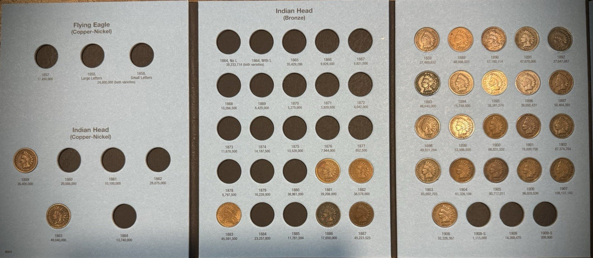 1857-1909 Flying Eagle Indian Head Cent Collection 28 Coins Starter Set Whitman1