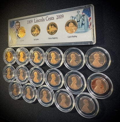 2009-2026 S Lincoln Bicentennial Shield Cent Penny GEM PROOF 21 Coin Collection5