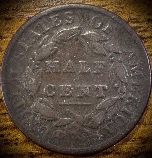 1809 1/2C Half Cent Classic Head Copper Obsolete Denomination First Year of Type1