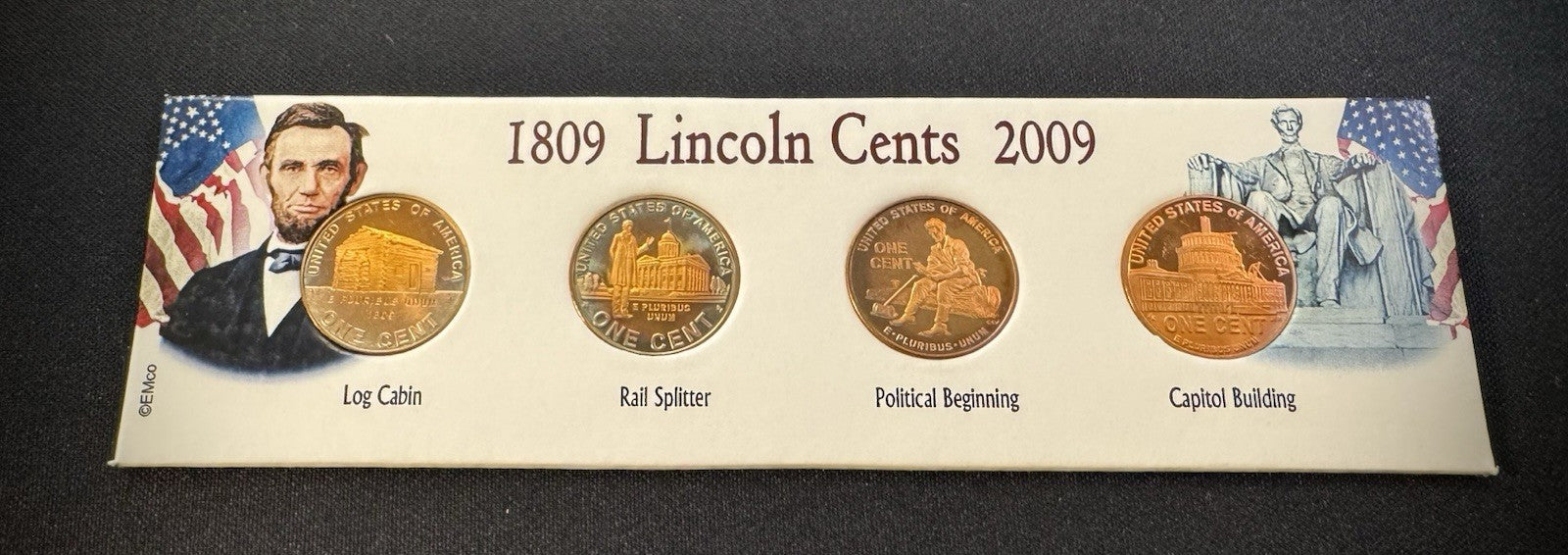 2009-S Lincoln Bicentennial Cent GEM PROOF 4 Coin Set GORGEOUS Naturally Toned2