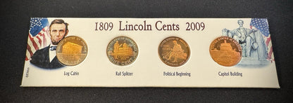 2009-S Lincoln Bicentennial Cent GEM PROOF 4 Coin Set GORGEOUS Naturally Toned2