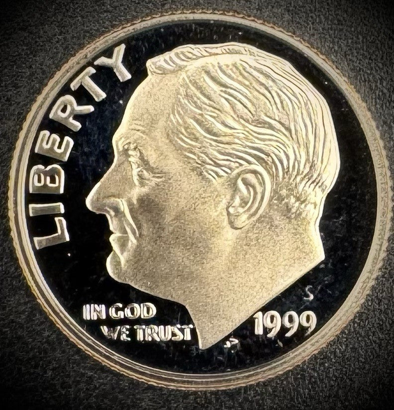 1999-S GEM PROOF Roosevelt Dime 10C Clad DEEP CAMEO Coin From US Mint Proof Set0