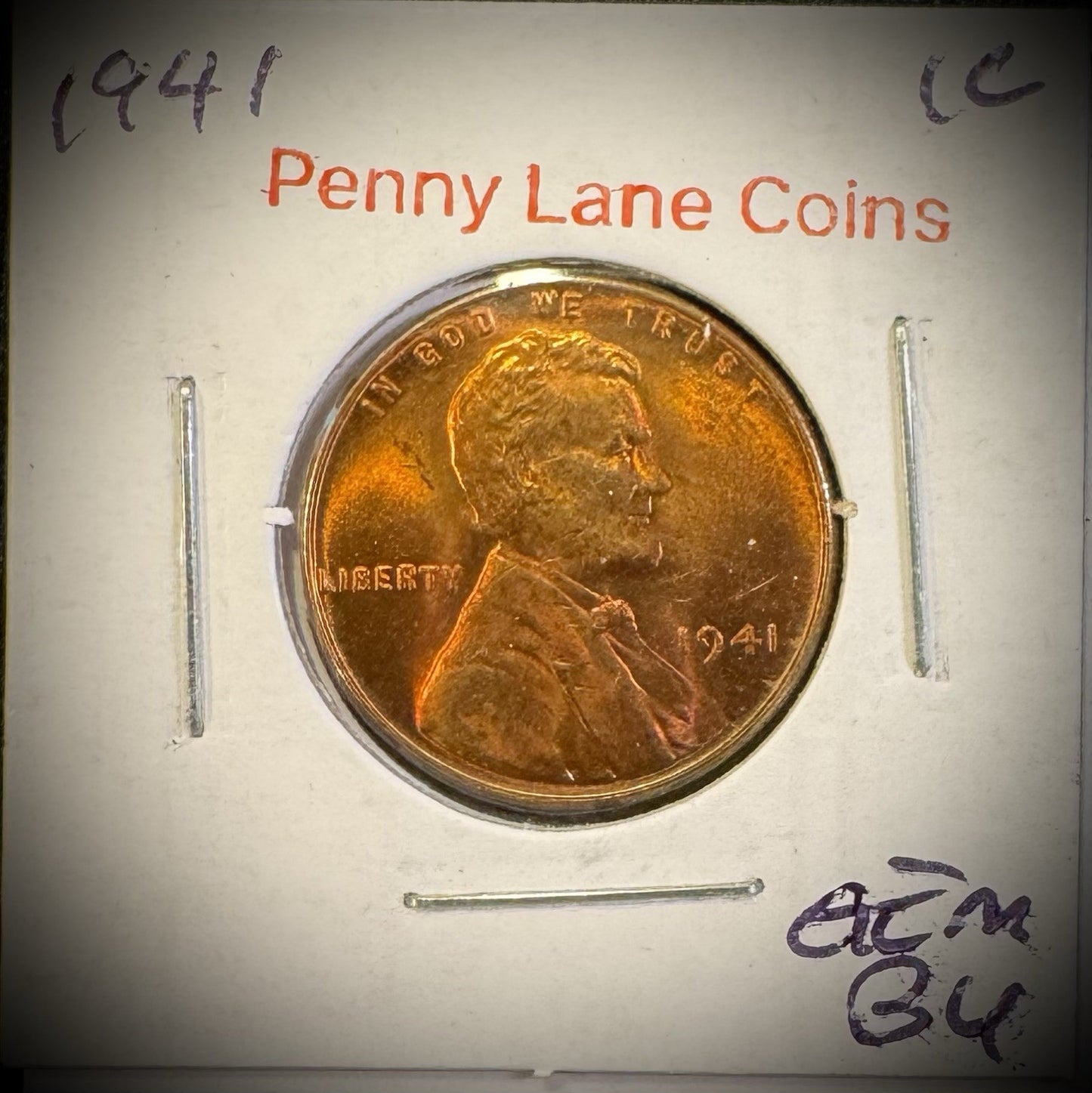 1941 Lincoln Wheat Cent Brilliant Uncirculated RED GORGEOUS4
