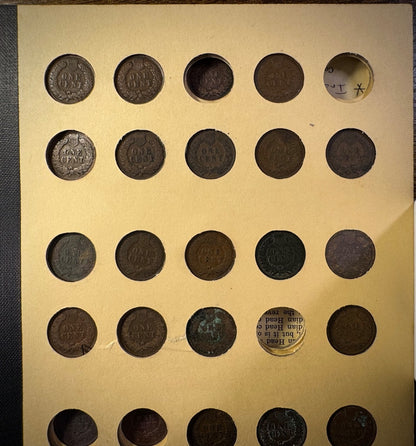 1857-1909 Flying Eagle Indian Head Cent Collection 33 Coins Starter Set SEMIKEYS12