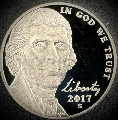 2017-S Jefferson Nickel GEM PROOF DEEP ULTRA CAMEO Coin0