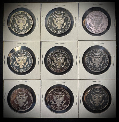 2017-2025 S Kennedy Half Dollar PROOF SET 9 Coins GEM DEEP CAMEO Fresh From Mint21