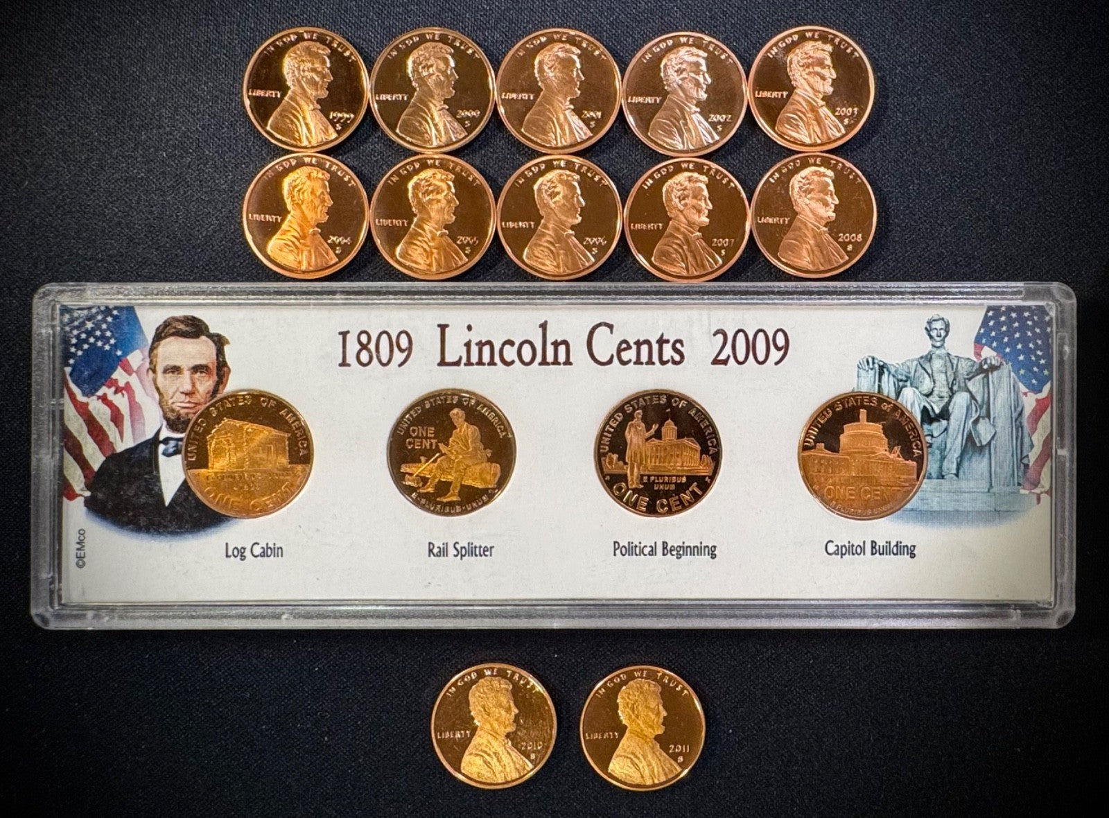 1999-2011 S Lincoln Memorial Bicentennial Shield Cent GEM PROOF 16 Coin Lot Set0