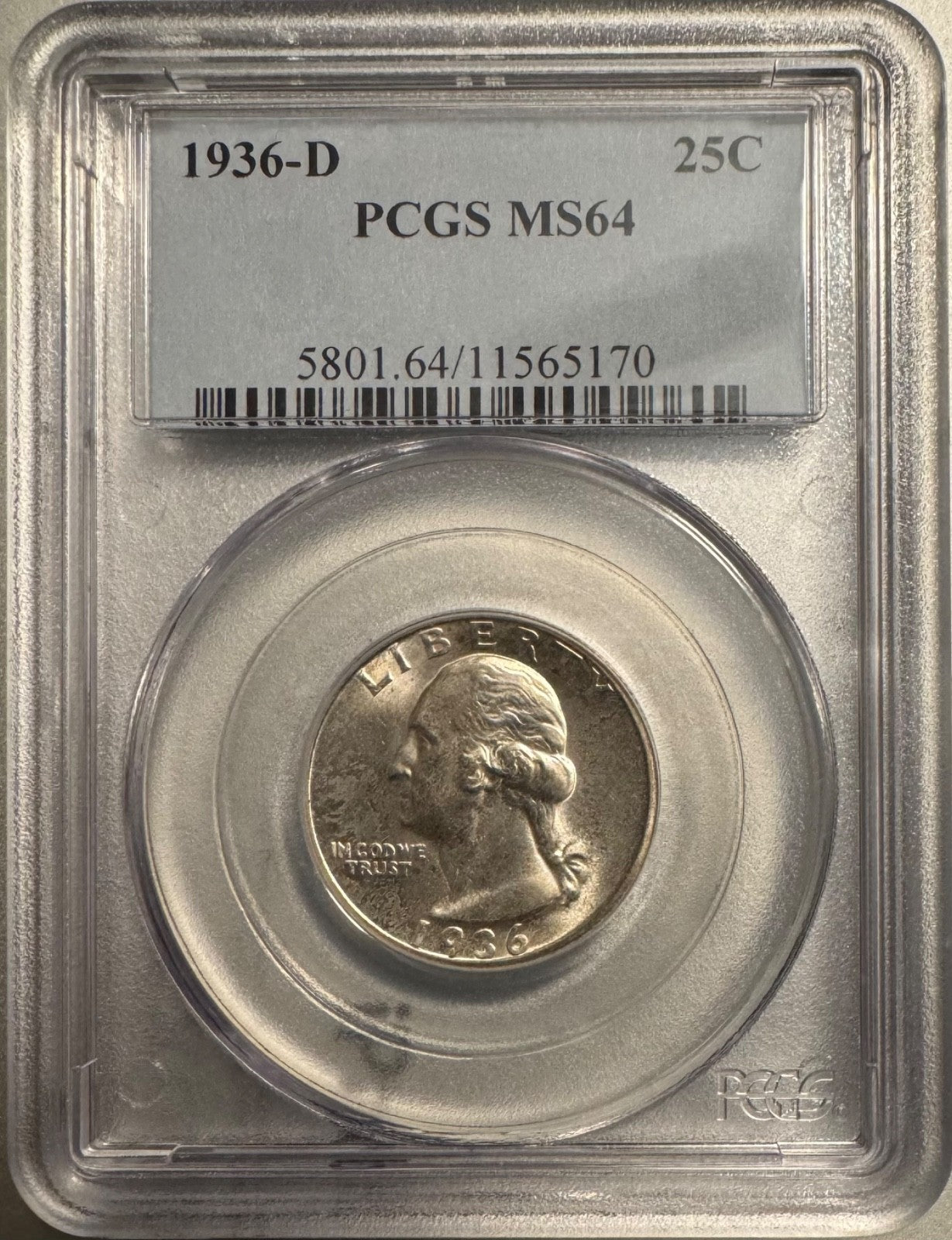 1936-D Washington Quarter PCGS MS640