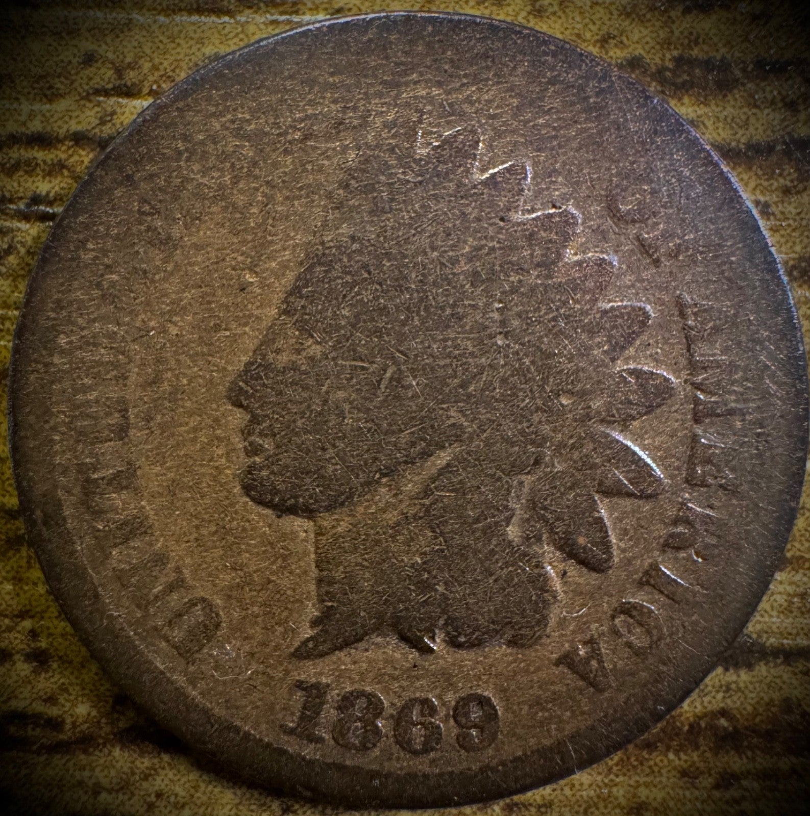 1869 Indian Head Cent Penny SEMI-KEY Date Coin0