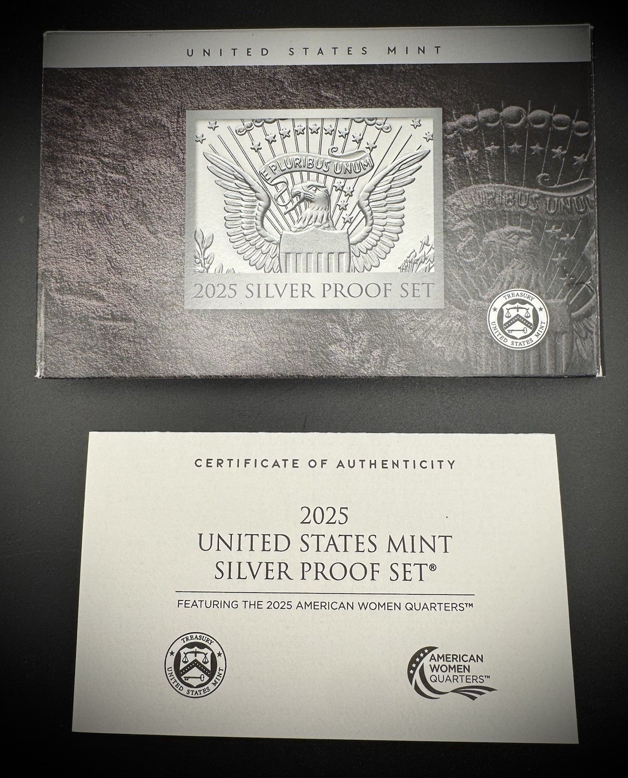 2025-S .999 SILVER America the Beautiful Quarter Set w 2025 US MINT Box COA2