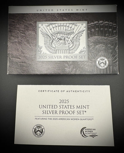 2025-S .999 SILVER America the Beautiful Quarter Set w 2025 US MINT Box COA2