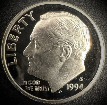 1994-S GEM PROOF Roosevelt Dime 10C SILVER DEEP ULTRA CAMEO Coin8