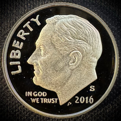 2016-S 90% SILVER And Clad GEM PROOF Roosevelt Dime 10C .900 Fine Lot Of 2 Coins2