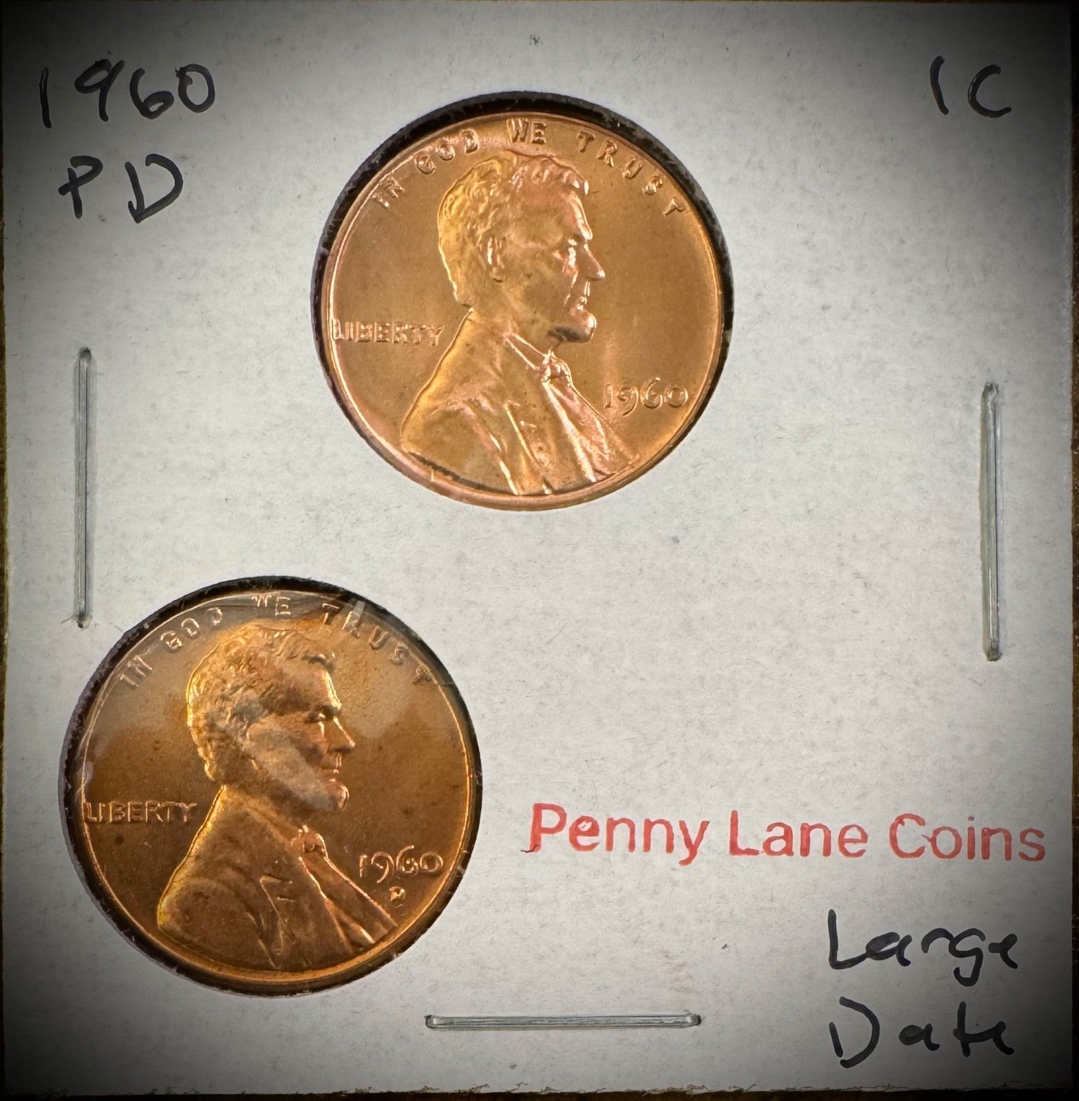 1960 P & D Lincoln Memorial Cent Small & Large Date BU 4 Coin Set Original Rolls4