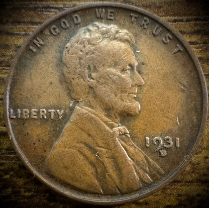 1931-D Lincoln Wheat Penny Cent SEMI-KEY DATE #30