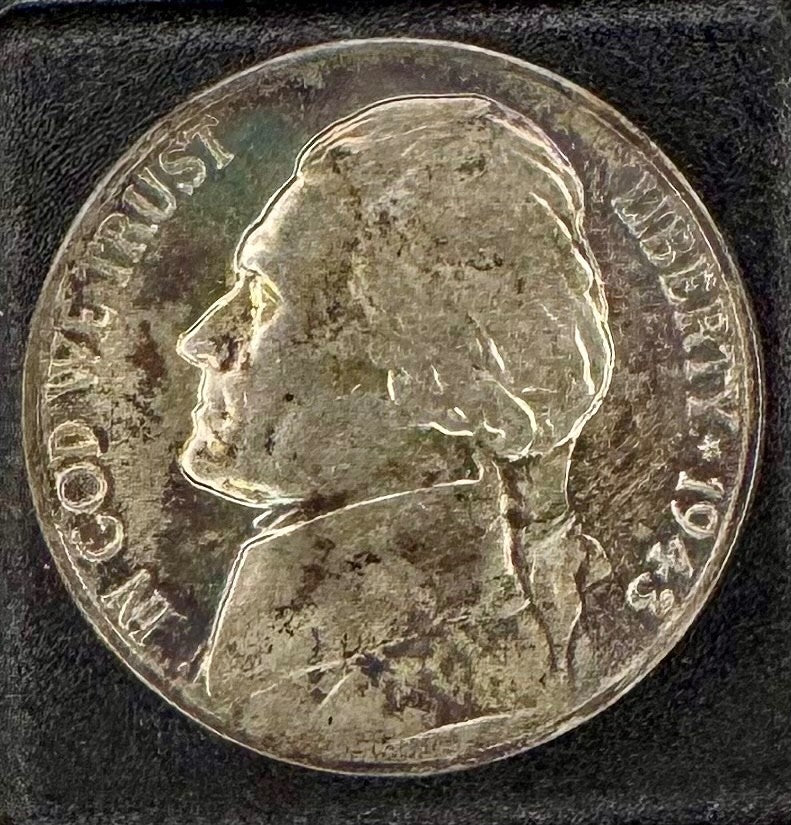 1942-1945 US Wartime Silver Nickel TONED BU Set 11 Coins Capitol Plastic Holder10